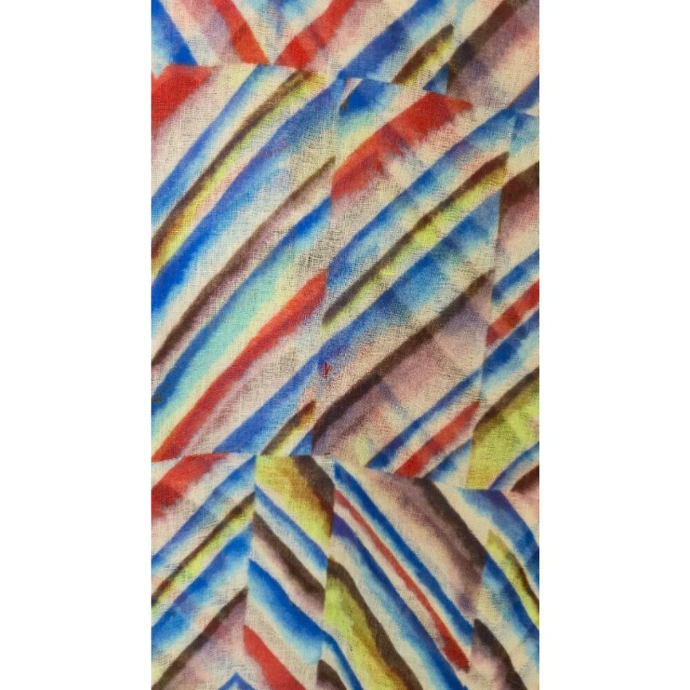 Wilfred Multicolor Geometric Wool Silk Scarf - Picture 4 of 4